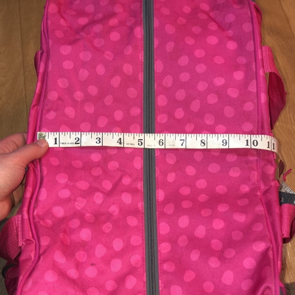 Thirty one duffel bag polka dot travel bag large thirty one bag pink and gray - Picture 8 of 15